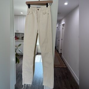 Zara Cream Straight Leg Women's Jeans